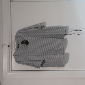 Ulla popken black and white strip shirt